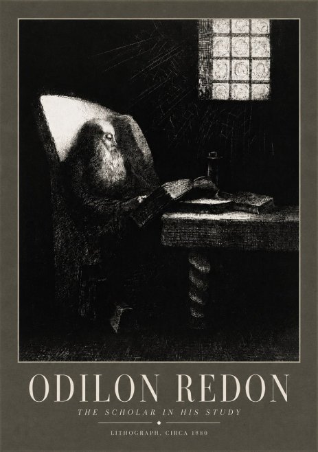 Odilon Redon The Scholar in His Study No5 - Plakát