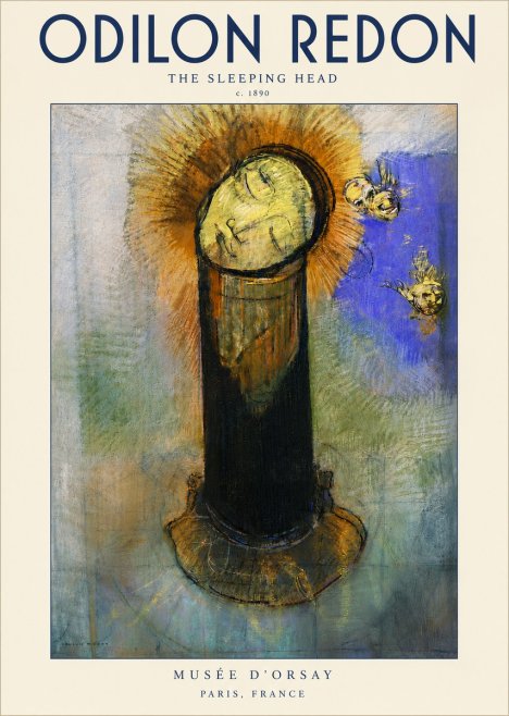 Odilon Redon The Sleeping Head No5 - Plakát