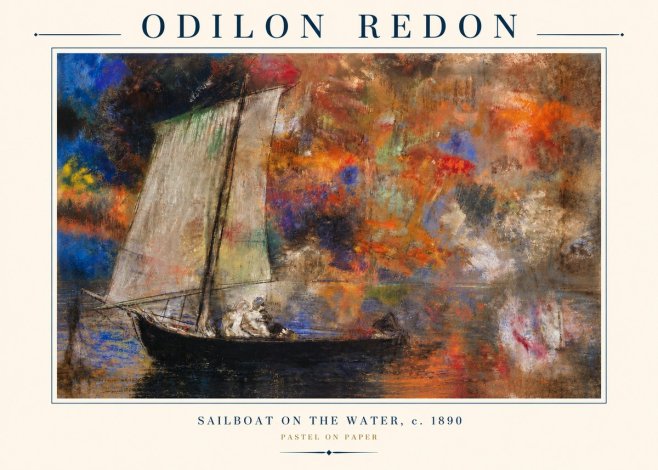 Odilon Redon Sailboat on the Water No3 - Plakát