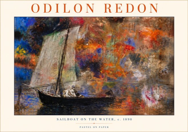 Odilon Redon Sailboat on the Water No5 - Plakát