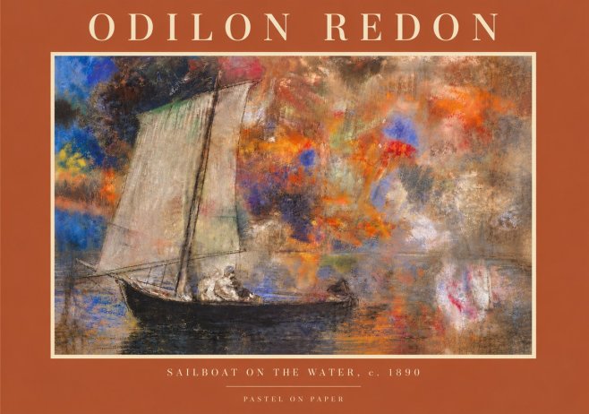 Odilon Redon Sailboat on the Water No6 - Plakát
