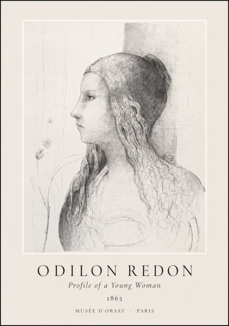 Odilon Redon Profile of a Young Woman No1 - Plakát