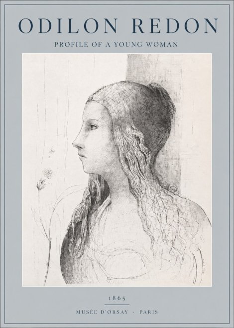 Odilon Redon Profile of a Young Woman No2 - Plakát
