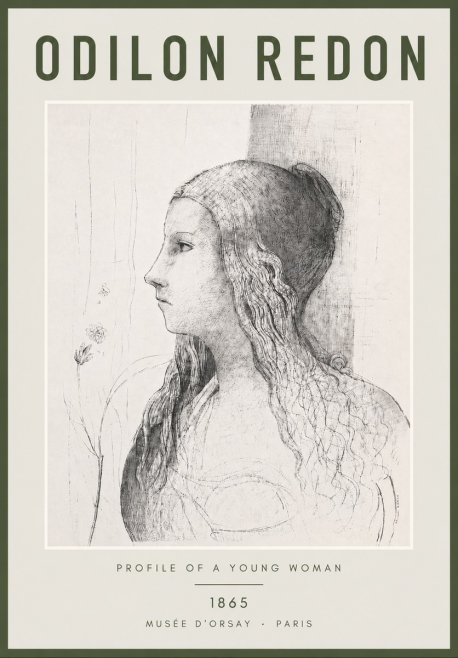 Odilon Redon Profile of a Young Woman No4 - Plakát