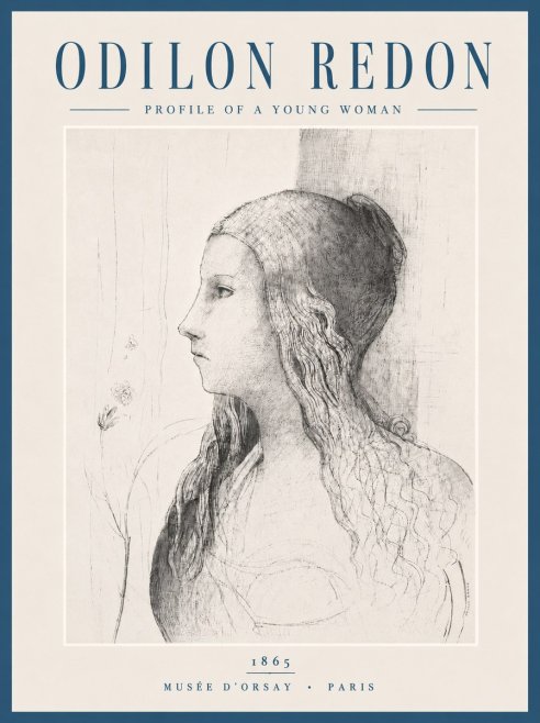 Odilon Redon Profile of a Young Woman No6 - Plakát