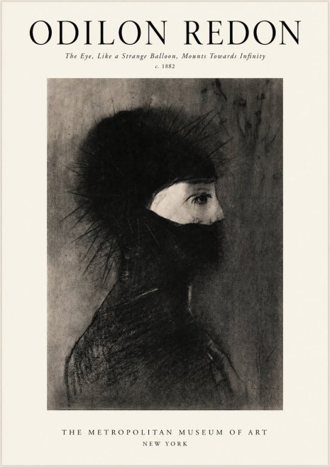 Odilon Redon The Eye, Like a Strange Balloon, Mounts Towards Infinity No1 - Plakát
