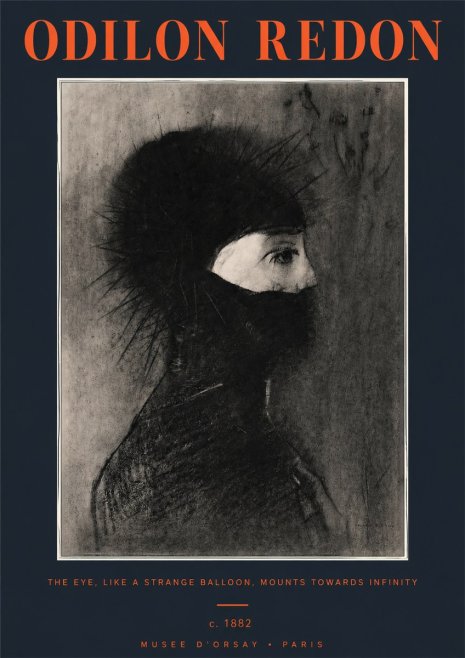 Odilon Redon The Eye, Like a Strange Balloon, Mounts Towards Infinity No2 - Plakát
