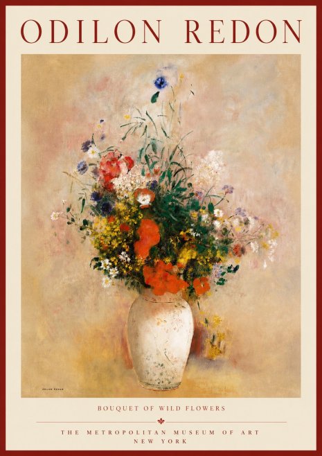 Odilon Redon Bouquet of Wild Flowers II No3 - Plakát