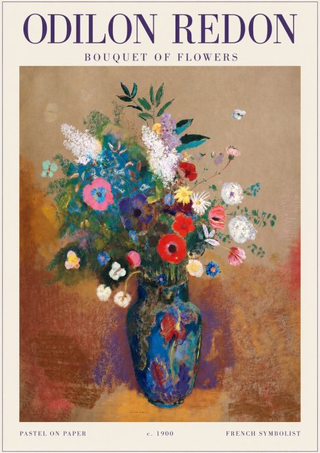 Odilon Redon Bouquet of Flowers No3 - Plakát