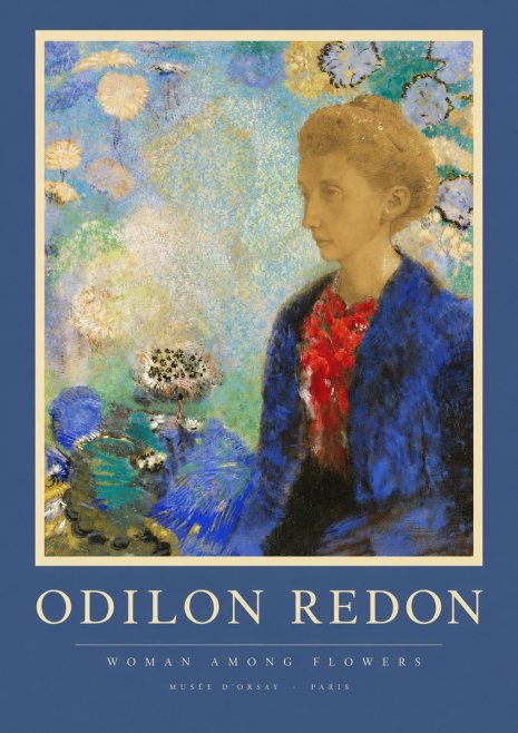 Odilon Redon Woman Among Flowers No2 - Plakát
