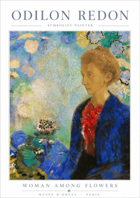 Odilon Redon Woman Among Flowers No6 - Plakát