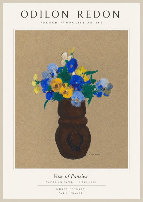 Odilon Redon Vase of Pansies No1 - Plakát