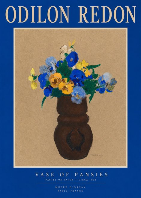 Odilon Redon Vase of Pansies No2 - Plakát