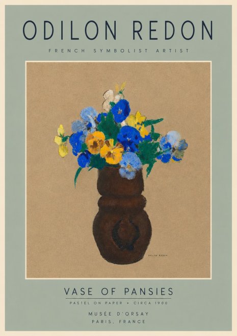 Odilon Redon Vase of Pansies No4 - Plakát