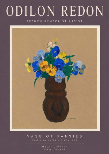 Odilon Redon Vase of Pansies No6 - Plakát