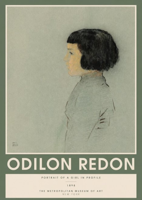 Odilon Redon Portrait of a Girl in Profile No2 - Plakát