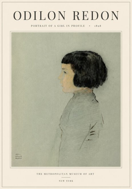 Odilon Redon Portrait of a Girl in Profile No5 - Plakát