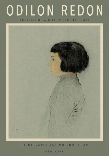 Odilon Redon Portrait of a Girl in Profile No6 - Plakát