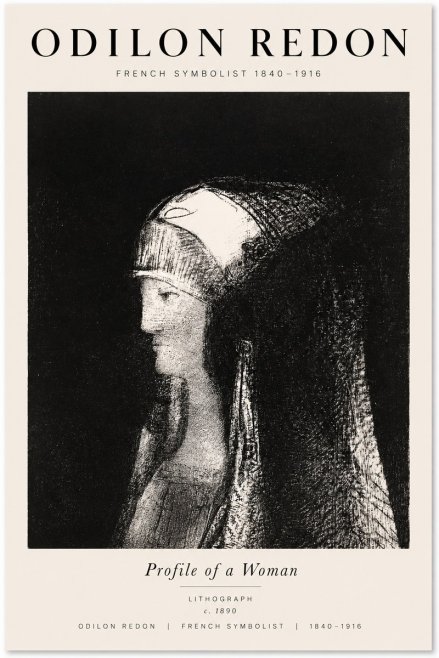 Odilon Redon Profile of a Woman No1 - Plakát