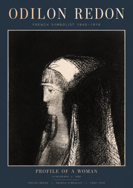 Odilon Redon Profile of a Woman No2 - Plakát