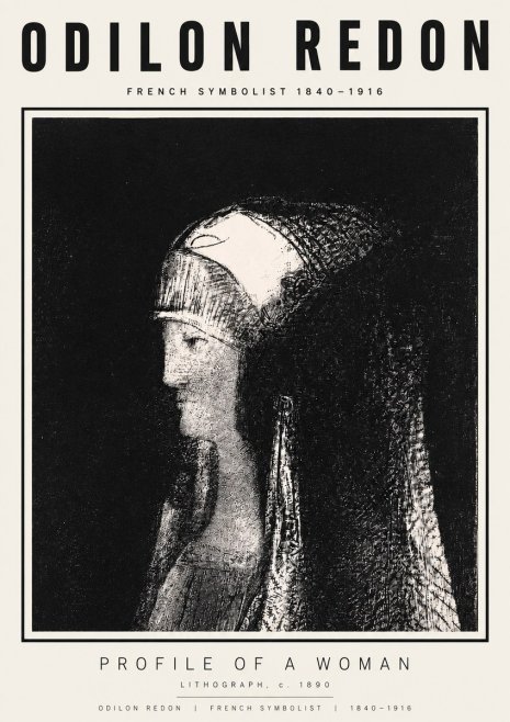 Odilon Redon Profile of a Woman No3 - Plakát