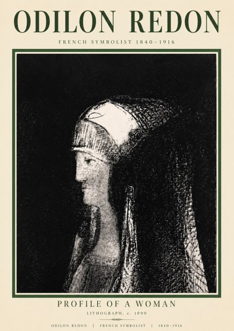 Odilon Redon Profile of a Woman No5 - Plakát