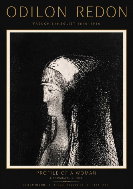Odilon Redon Profile of a Woman No6 - Plakát