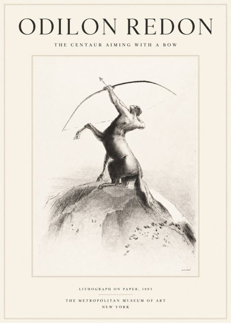 Odilon Redon The Centaur Aiming with a Bow No1 - Plakát