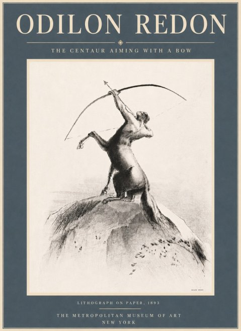 Odilon Redon The Centaur Aiming with a Bow No6 - Plakát