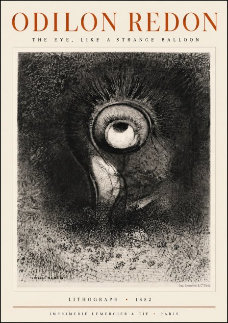 Odilon Redon The Eye, Like a Strange Balloon No4 - Plakát
