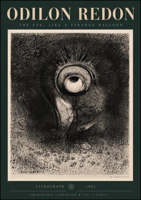 Odilon Redon The Eye, Like a Strange Balloon No5 - Plakát