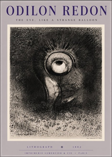 Odilon Redon The Eye, Like a Strange Balloon No6 - Plakát