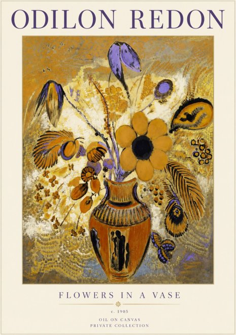 Odilon Redon Flowers in a Vase II No2 - Plakát