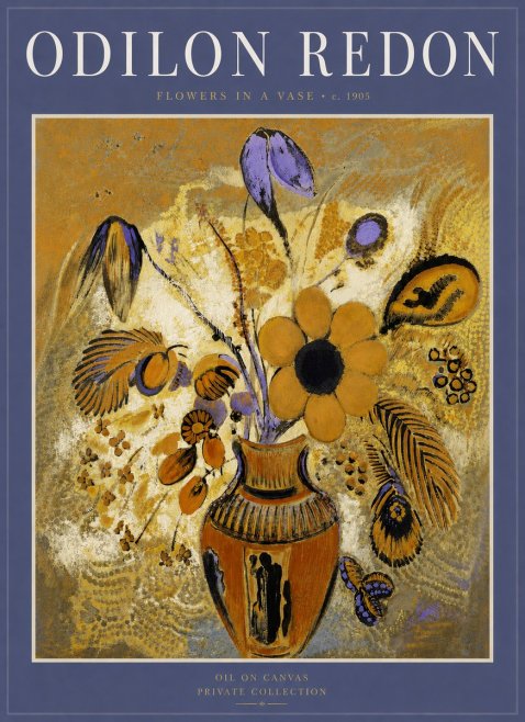 Odilon Redon Flowers in a Vase II No3 - Plakát