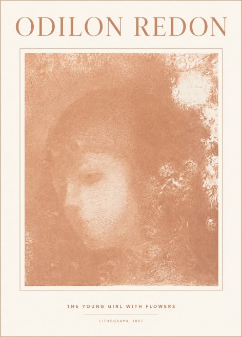 Odilon Redon The Young Girl with Flowers No1 - Plakát
