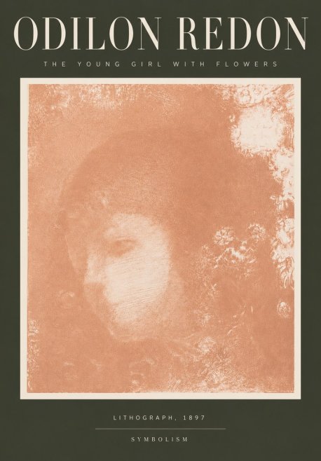 Odilon Redon The Young Girl with Flowers No4 - Plakát