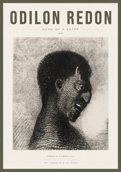Odilon Redon Head of a Satyr No3 - Plakát