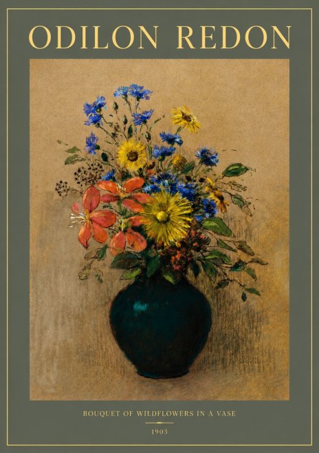Odilon Redon Bouquet of Wildflowers in a Vase No2 - Plakát