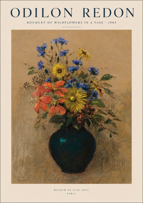 Odilon Redon Bouquet of Wildflowers in a Vase No3 - Plakát