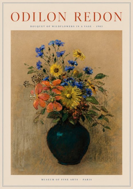 Odilon Redon Bouquet of Wildflowers in a Vase No4 - Plakát