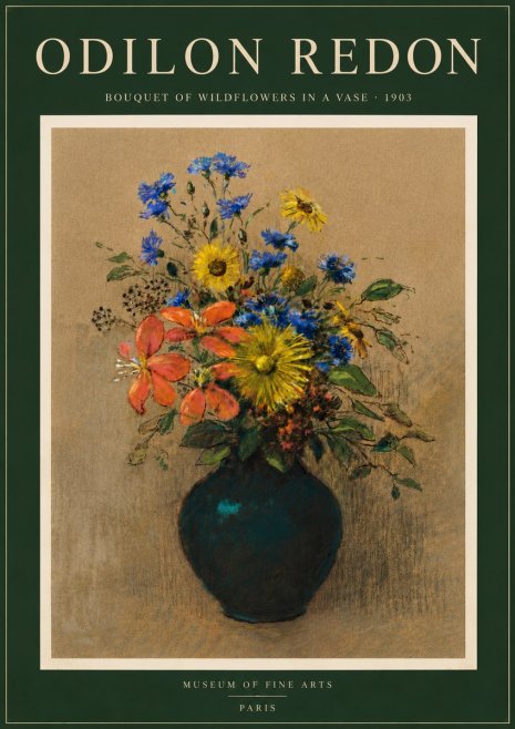 Odilon Redon Bouquet of Wildflowers in a Vase No6 - Plakát