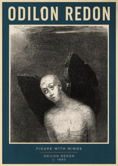 Odilon Redon Figure with Wings No2 - Plakát