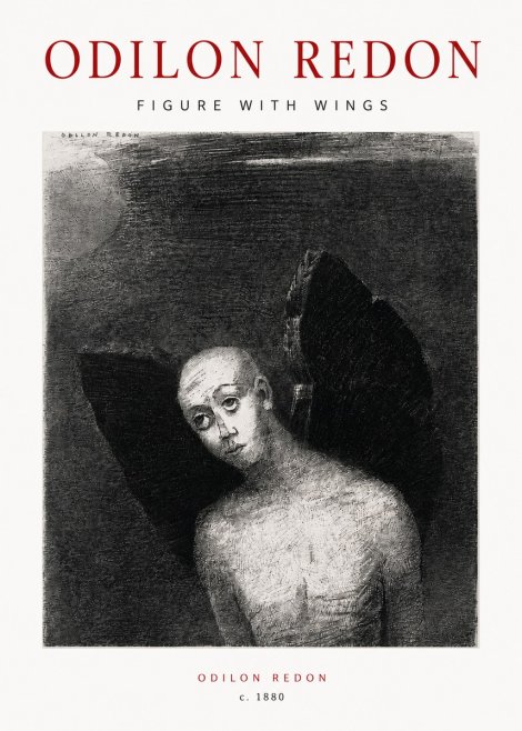 Odilon Redon Figure with Wings No4 - Plakát
