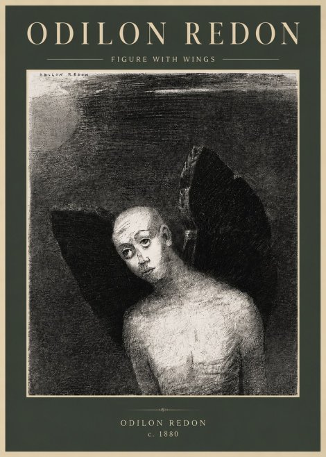 Odilon Redon Figure with Wings No5 - Plakát