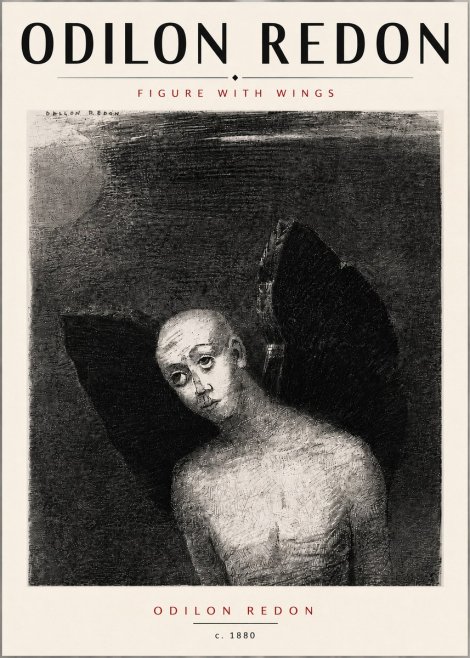 Odilon Redon Figure with Wings No6 - Plakát
