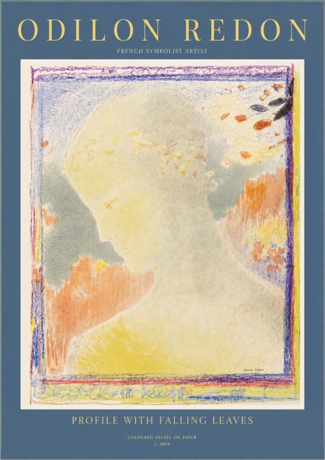 Odilon Redon Profile with Falling Leaves No2 - Plakát