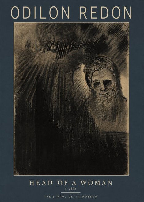 Odilon Redon Head of a Woman No5 - Plakát