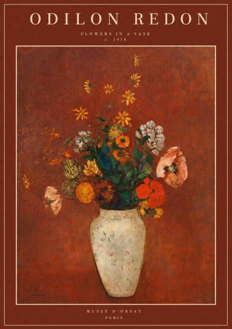 Odilon Redon Flowers in a Vase III No2 - Plakát