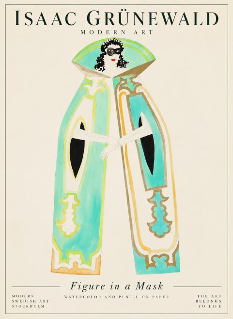 Isaac Grünewald Figure in a Mask No1 - Plakát