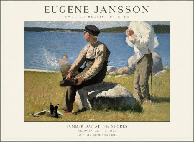 Eugène Jansson Summer Day at the Shores No1 - Plakát